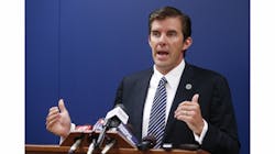 Shawnee County District Attorney Chad Taylor outlines the charges that were filed against the two defendants in the slaying of a Topeka police officer during a news conference on Sept. 10. Shawnee County District Attorney Chad Taylor outlines the charges that were filed against the two defendants in the slaying of a Topeka police officer during a news conference on Sept. 10.