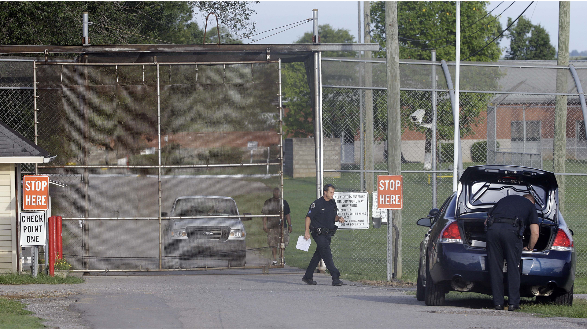 Police work in front of the Woodland Hills Youth Development Center on Sept. 2 in Nashville, Tenn.