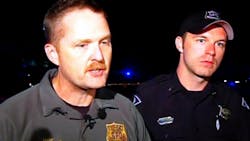 Interim Police Chief Mike Gambrell talks to reporters about a shooting at the Greenville County Law Enforcement Center that left a police officer was seriously wounded and a suspect was dead. Interim Police Chief Mike Gambrell talks to reporters about a shooting at the Greenville County Law Enforcement Center that left a police officer was seriously wounded and a suspect was dead.