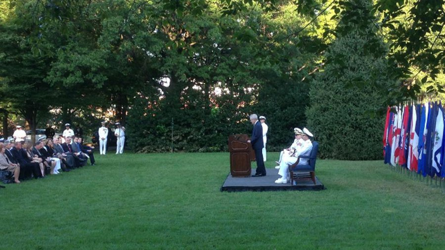 More than 2,000 people were in attendance at a memorial service Tuesday morning to mark the one-year anniversary of the Washington Navy Yard shooting that left 12 people dead.