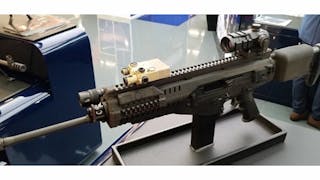 Beretta ARX Carbine with T Worx Intelligent Rail on display and