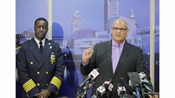Cleveland police Deputy Chief Ed Tomba, right, and Chief Calvin Wiliams brief reporters on Nov. 24. Cleveland police Deputy Chief Ed Tomba, right, and Chief Calvin Wiliams brief reporters on Nov. 24.
