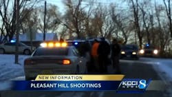 A man with a handgun randomly targeted people while driving through a Des Moines suburb early Monday. A man with a handgun randomly targeted people while driving through a Des Moines suburb early Monday.