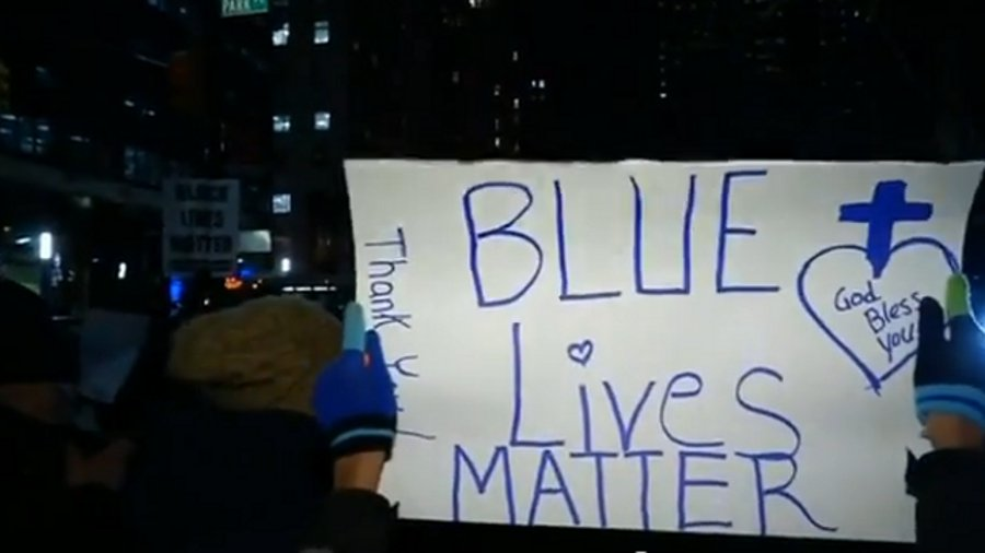 In New York City and Philadelphia Friday night, demonstrations took place in support of police officers.
