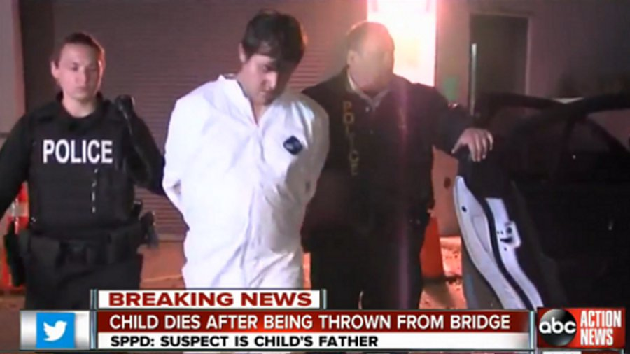 Father Throws Girl Off Bridge During Pursuit Officer