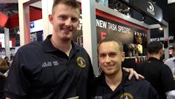 Houston Police Officer John 'J.D.' Calhoun, left, and Officer Ben LeBlanc are seen during the Safariland Group's SAVES Club induction ceremony at SHOT Show in Las Vegas on Jan. 21. Houston Police Officer John 'J.D.' Calhoun, left, and Officer Ben LeBlanc are seen during the Safariland Group's SAVES Club induction ceremony at SHOT Show in Las Vegas on Jan. 21.