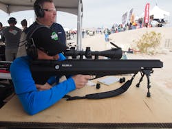 I admit the Benjamin Bulldog 357 Airgun (BDBD3S) from Crosman is not really an LE product, but it is definitely an off-duty stress reducer and one of my favorites from the show. The Bulldog 357 is a PCP (Pre Charged Pneumatic) bolt action repeater that can meter 10 shots per fill. It sends a 145-grain Nosler 357 bullet downrange at about 800 fps, enough for some small game. I got to shoot some steel spinners with it and it is quiet. This compact air rifle has authority. I admit the Benjamin Bulldog 357 Airgun (BDBD3S) from Crosman is not really an LE product, but it is definitely an off-duty stress reducer and one of my favorites from the show. The Bulldog 357 is a PCP (Pre Charged Pneumatic) bolt action repeater that can meter 10 shots per fill. It sends a 145-grain Nosler 357 bullet downrange at about 800 fps, enough for some small game. I got to shoot some steel spinners with it and it is quiet. This compact air rifle has authority.