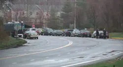 Anne Arundel County police are searching for a gunman after an officer was shot Friday morning. Anne Arundel County police are searching for a gunman after an officer was shot Friday morning.