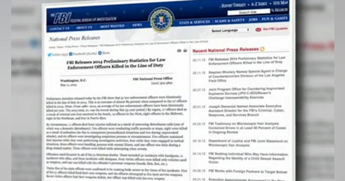 FBI Report: Deadly Rise in Police Deaths | Officer