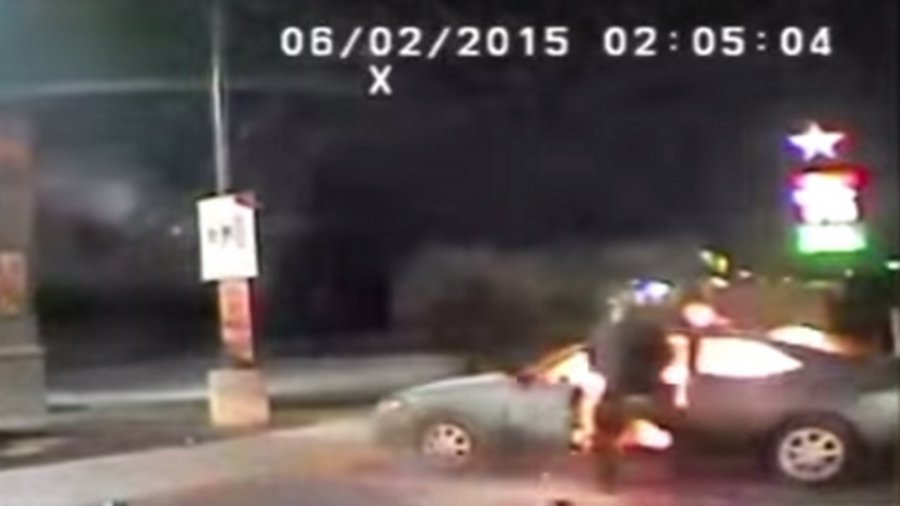 A man intentionally set his car on fire, causing an explosion that injured himself and two Austin police officers.