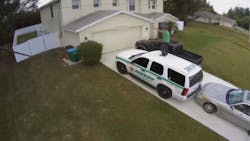 Christian Radecki bumped his car into the rear of the marked patrol vehicle and proceeded to dance on its roof. Christian Radecki bumped his car into the rear of the marked patrol vehicle and proceeded to dance on its roof.