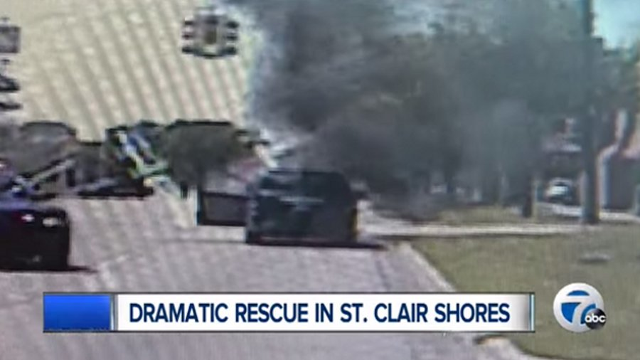 Dramatic Michigan Rescue Captured on Video | Officer