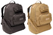 The Laptop Backpack comes in black or tan and carries enough to be used as an overnight or three day pack (if you know what you&apos;re doing).