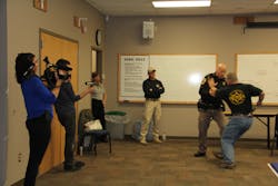 Dane County (Wis.) Sheriff’s Department regularly invites members of the local media to its training facility to learn about use-of-force scenarios. News and radio professionals gain an understanding of how officers train for and conduct themselves in challenging situations. They are even given a chance to don a (fake) duty belt and attempt to diffuse a potentially violent scenario. Dane County (Wis.) Sheriff’s Department regularly invites members of the local media to its training facility to learn about use-of-force scenarios. News and radio professionals gain an understanding of how officers train for and conduct themselves in challenging situations. They are even given a chance to don a (fake) duty belt and attempt to diffuse a potentially violent scenario.