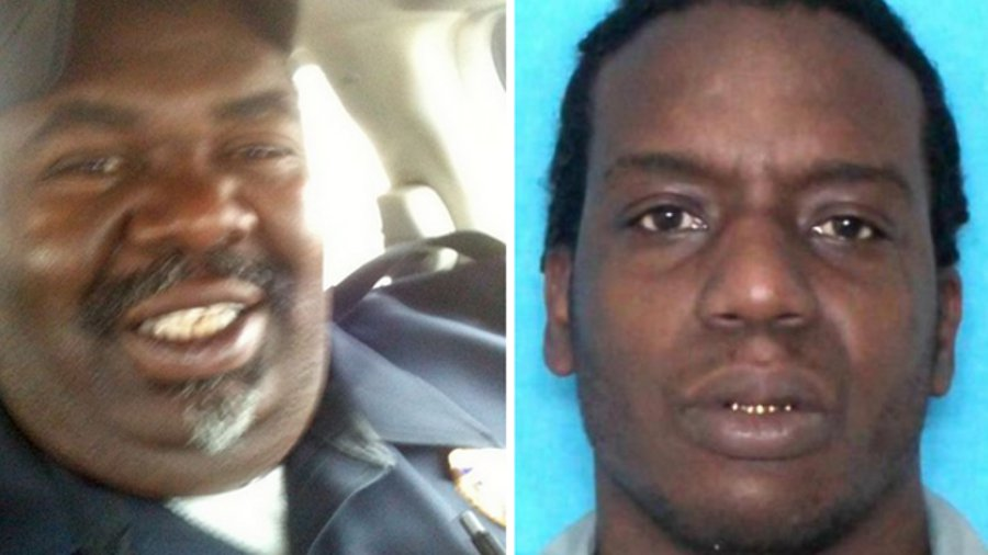 Officer Henry Nelson, left, and Harrison Lee Riley Jr.