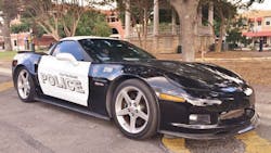 The New Braunfels Police Department is showing off the newest addition to its fleet: a previously seized 2007 Chevy Corvette Z06 it has dubbed &apos;Coptimus Prime.&apos;