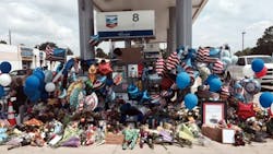 The owners of the gas station where Harris County Deputy Darren Goforth was killed have opened their arms and shut down part of their business to accommodate mourners. The owners of the gas station where Harris County Deputy Darren Goforth was killed have opened their arms and shut down part of their business to accommodate mourners.