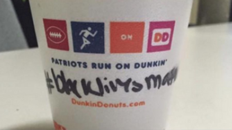 A Providence police officer had purchased coffee from a local Dunkin' Donuts on Friday when he noticed an employee had written '#BlackLivesMattter' on his cup.