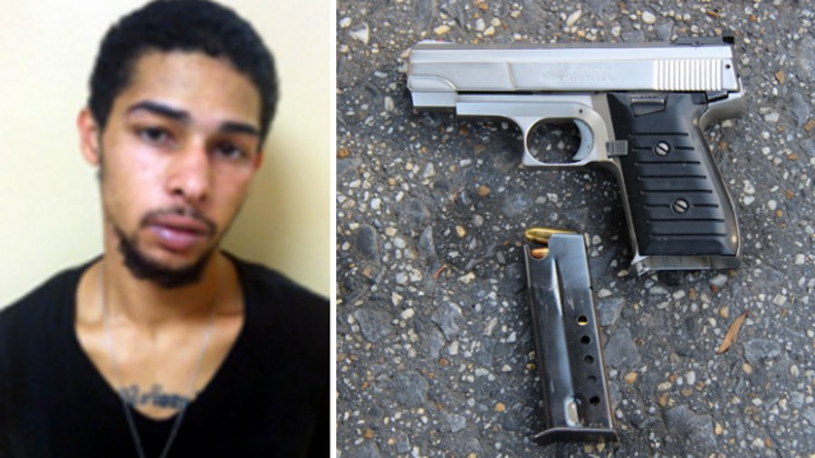 A Prince George's County police officer was pursuing Joseph Chatman Clay, left, on foot Thursday when the suspect attempted to open fire on him.