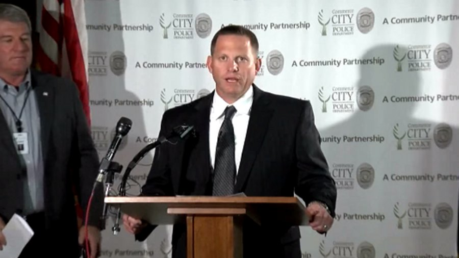 Commerce City officials announced Friday night that Officer Kevin Lord was charged with attempting to influence a public official and false reporting