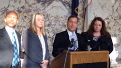 Hummelstown Police Officer Lisa Mearkle, second from left, on Thursday was found not guilty of murder in the fatal shooting of David Kassick. Hummelstown Police Officer Lisa Mearkle, second from left, on Thursday was found not guilty of murder in the fatal shooting of David Kassick.