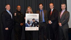 From left: Lt. Bryan Grenon, Cmdr. Marcus Jones, Lindsay Miller Goodison, Jay Stanley, Craig Floyd and Dr. Michael White. From left: Lt. Bryan Grenon, Cmdr. Marcus Jones, Lindsay Miller Goodison, Jay Stanley, Craig Floyd and Dr. Michael White.