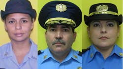 Officer Rosario Hernandez de Hoyo, Commander Frank Roman and Lt. Luz M. Soto Officer Rosario Hernandez de Hoyo, Commander Frank Roman and Lt. Luz M. Soto