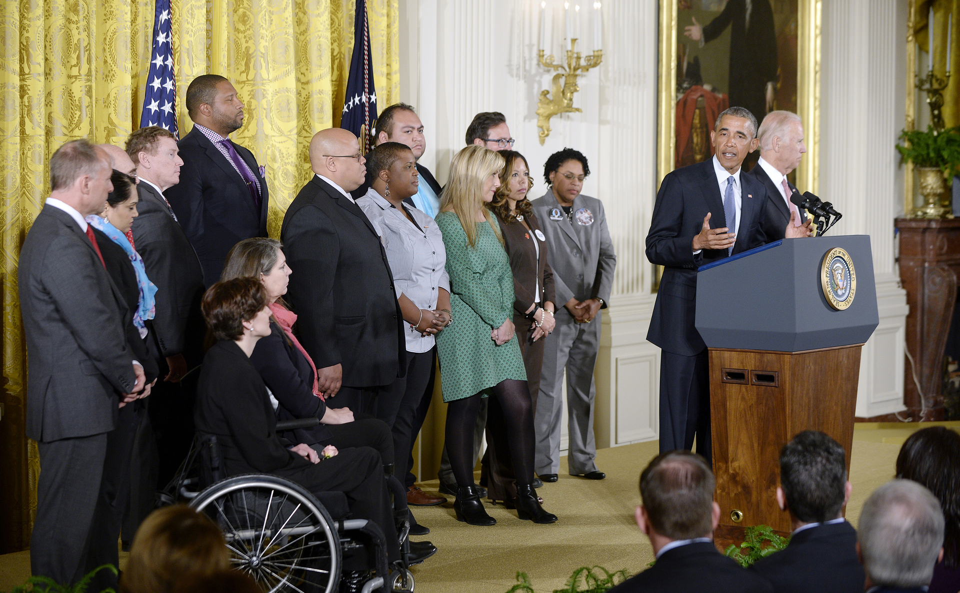 President Barack Obama announces executive actions intended to expand background checks for some firearm purchases and step up federal enforcement of the nation's gun laws during a press conference in the East Room of the White House in Washington, D.C. on Jan. 5.