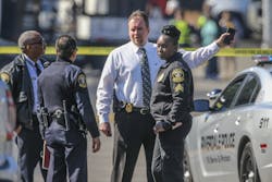 Officers converse at the scene of a fatal police shooting during the investigation on Feb. 11 in Riverdale, Georgia. Officers converse at the scene of a fatal police shooting during the investigation on Feb. 11 in Riverdale, Georgia.