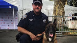 NYPD Transit K-9 Officer John O'Connor, left, and K-9 Wyatt NYPD Transit K-9 Officer John O'Connor, left, and K-9 Wyatt