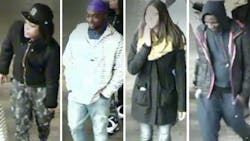 The NYPD has released surveillance video of the suspects, who are currently being sought. The NYPD has released surveillance video of the suspects, who are currently being sought.