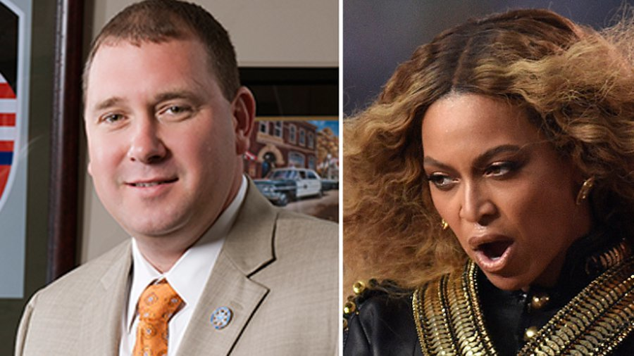 Sheriff Robert Arnold, left and Beyonce