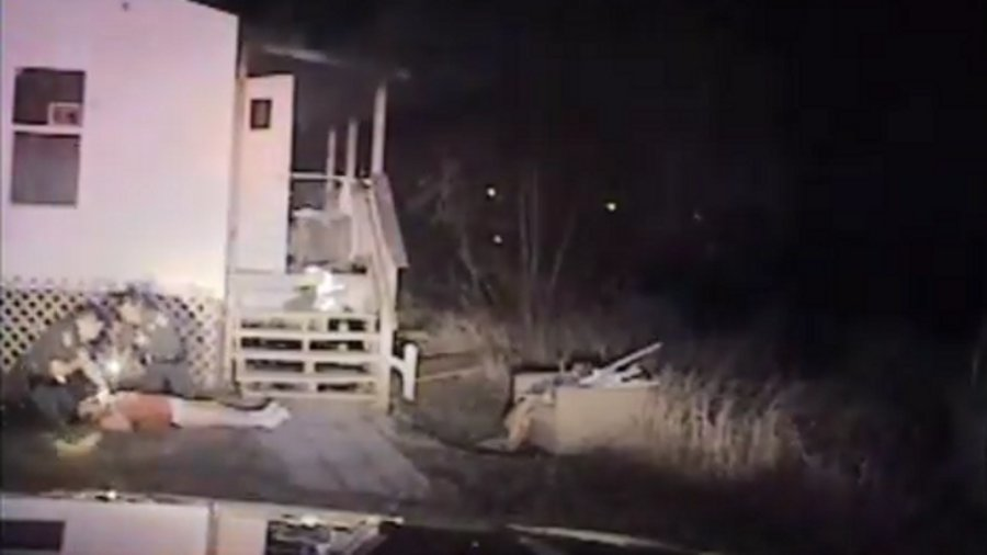 The dashboard camera was rolling when Galveston County Deputies Jesse Falcon and Natalie Wilson rescued a woman from a burning mobile home.