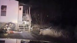 The dashboard camera was rolling when Galveston County Deputies Jesse Falcon and Natalie Wilson rescued a woman from a burning mobile home. The dashboard camera was rolling when Galveston County Deputies Jesse Falcon and Natalie Wilson rescued a woman from a burning mobile home.