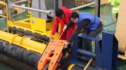 Deployment of a Phantom&trade; T5 ROV equipped with HD camera and sonar mounted on a tilt mechanism
