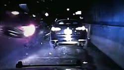 A newly released dashcam video shows a dramatic close call for Bratenahl Police Officer Timothy O'Haire. A newly released dashcam video shows a dramatic close call for Bratenahl Police Officer Timothy O'Haire.