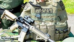 Connecticut State Police are reporting a bullet-proof vest and AR-15 rifle, similar to the one shown, were stolen from a parked cruiser in Milford early Tuesday. Connecticut State Police are reporting a bullet-proof vest and AR-15 rifle, similar to the one shown, were stolen from a parked cruiser in Milford early Tuesday.