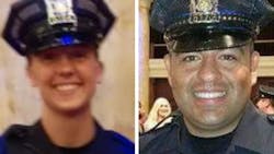 Officers Susan Farrell, left, and Carlos Puente-Morales