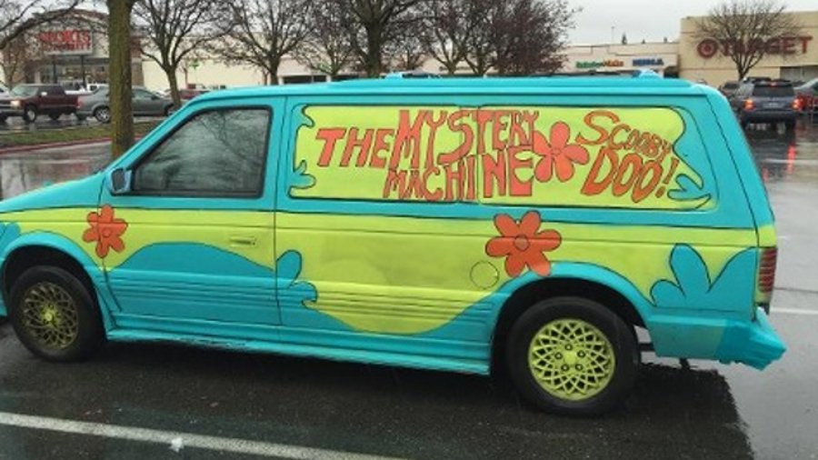 Police officers in Redding were led on a pursuit by a woman in a minivan painted to look like the van from the Scooby Doo cartoon.