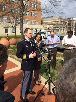 Prince George&apos;s County Police Chief Hank Stawinski told reporters Wednesday that undercover Officer Jacai Colson was killed by a bullet fired by a fellow officer in the chaos of the attack that took place at the District III police station on March 13.