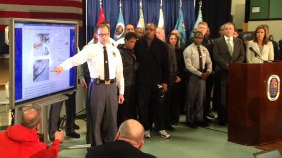 Prince George's County Police Chief Henry Stawinski details the ambush on the District III police station during a press conference Monday evening.