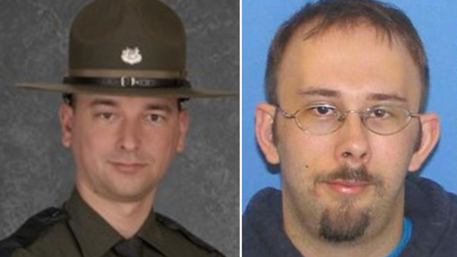 Trooper J.J. Cornelius, left, and Nathaniel Wegman