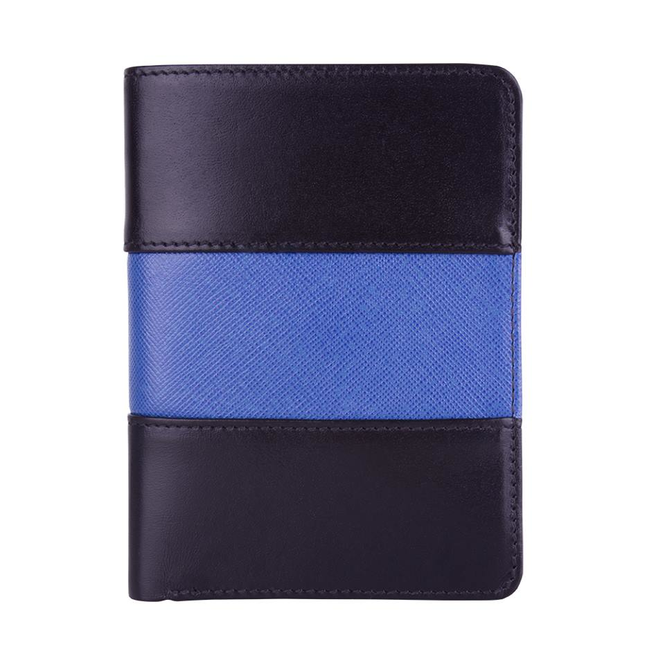 All Leather Police Badge Wallet, Thin Blue LIne