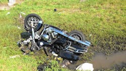 Trooper Jeff Williams was seriously injured Friday morning when his motorcycle crashed and overturned. Trooper Jeff Williams was seriously injured Friday morning when his motorcycle crashed and overturned.