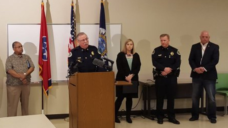 Nashville police Chief Steve Anderson speaks at a press conference Wednesday after two officers were attacked and seriously injured in less than a 24-hour period at the same public housing development.