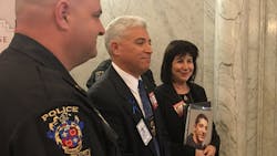 Rich Leotta and Marci Goldman, Noah Leotta's parents, are seen at the Maryland State Capitol the day the bill was signed. Rich Leotta and Marci Goldman, Noah Leotta's parents, are seen at the Maryland State Capitol the day the bill was signed.