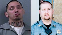 Joshua Brown, left, and Deputy Matthew Chism Joshua Brown, left, and Deputy Matthew Chism