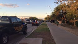 A deputy was shot multiple times when a passing driver opened fire during a traffic stop early Saturday morning. A deputy was shot multiple times when a passing driver opened fire during a traffic stop early Saturday morning.