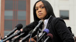 Baltimore State Attorney Marilyn Mosby answers questions at a press conference outside the War Memorial Building on May 1, 2015, talking about the arrests of police officers involved in the death of Freddie Gray. Baltimore State Attorney Marilyn Mosby answers questions at a press conference outside the War Memorial Building on May 1, 2015, talking about the arrests of police officers involved in the death of Freddie Gray.
