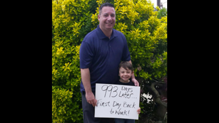 Philadelphia Police Officer Edward Davies nearly lost his life after he was shot by a suspect during a struggle over a stolen gun on Aug. 13, 2013.